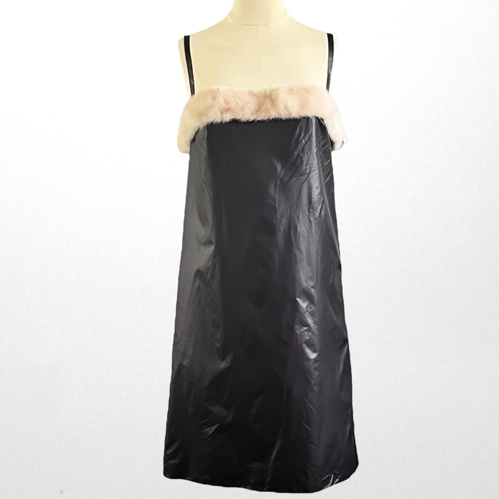 Christopher Kane Mink Trimmed A Line Dress